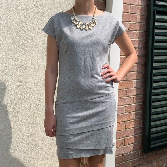 Banana Republic Dresses & Skirts - NWT Banana Republic Heathered Gray Grey Asymmetric ZIP Dress 2 Tall
